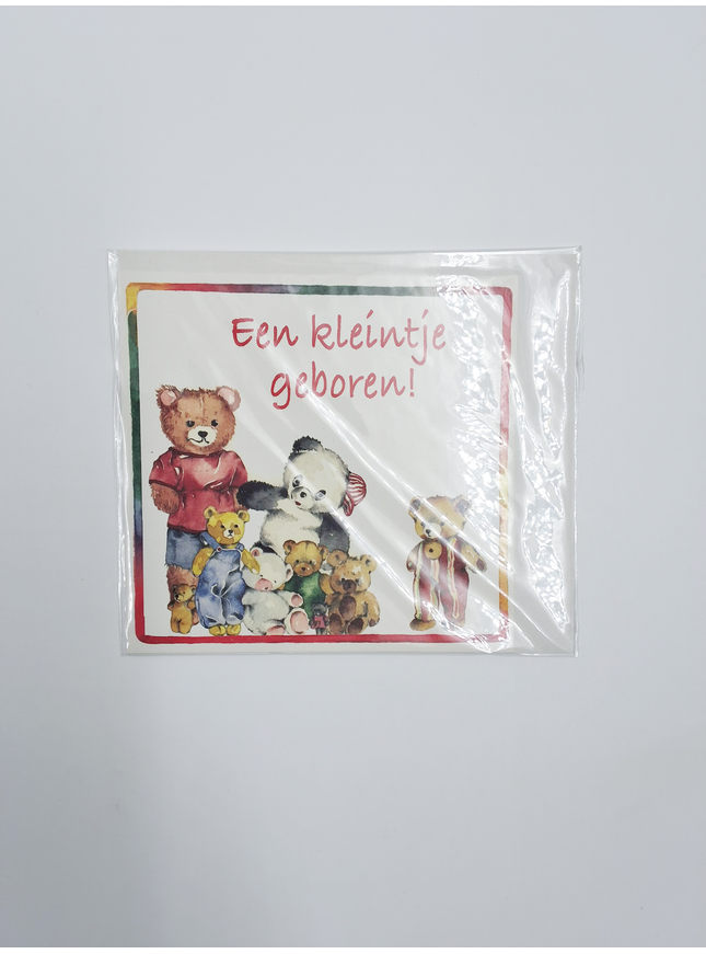 Vierkante wenskaart geboorte, "Een kleintje geboren!"