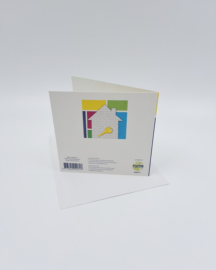 Vierkante wenskaart "Nieuwe woning!"