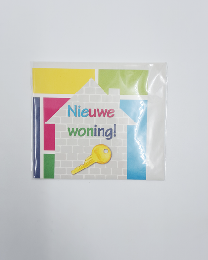 Vierkante wenskaart "Nieuwe woning!"
