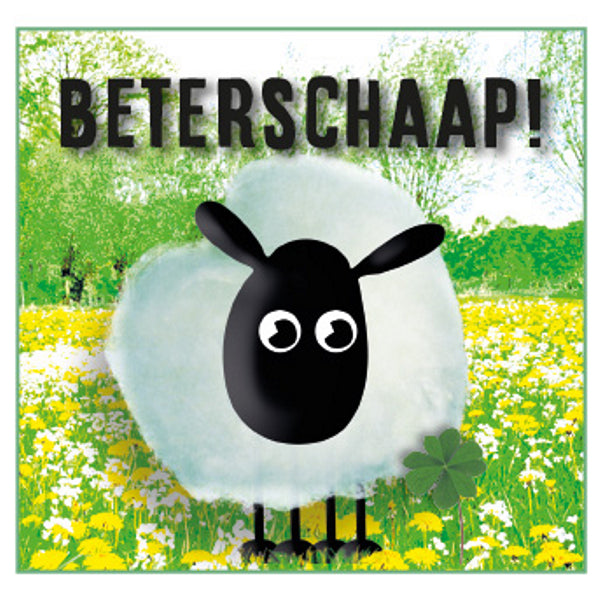 Vierkante wenskaart "Beterschaap!"