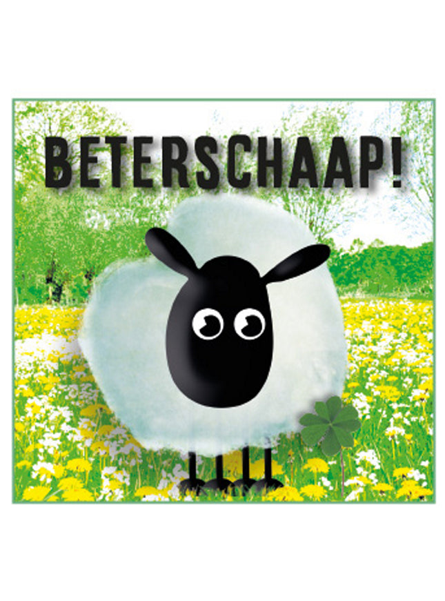 Vierkante wenskaart "Beterschaap!"