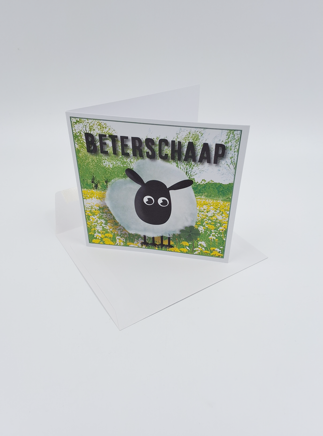 Vierkante wenskaart "Beterschaap!"
