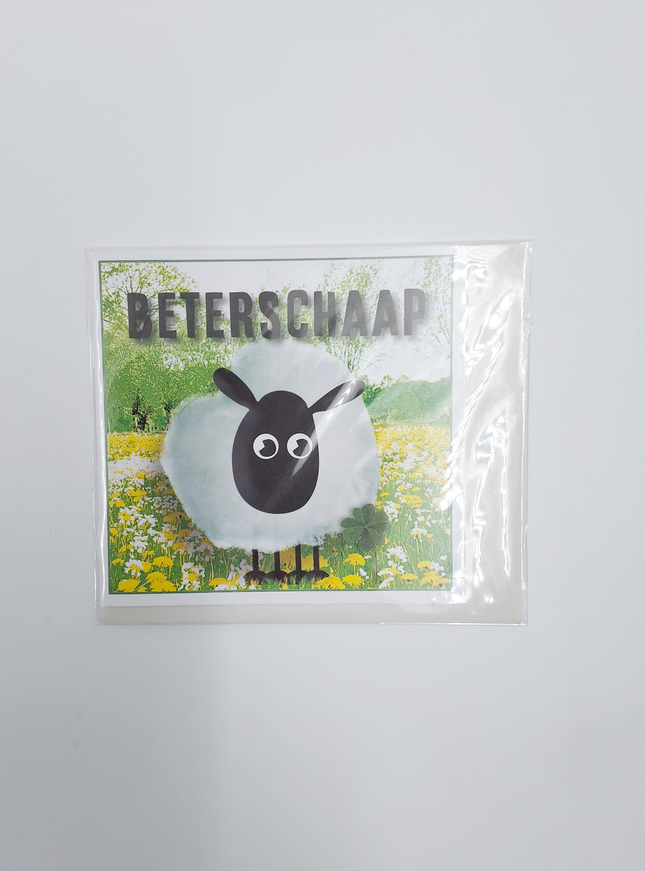 Vierkante wenskaart "Beterschaap!"