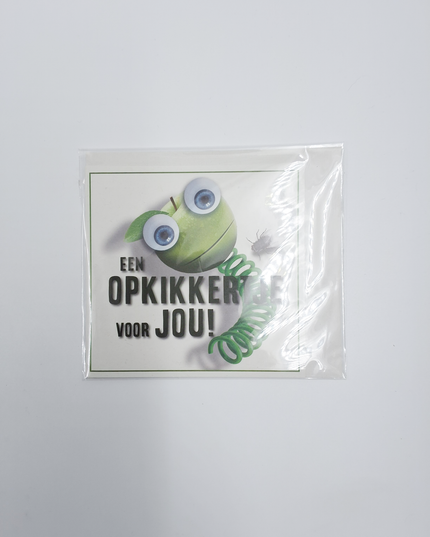 Vierkante wenskaart "Een opkikkertje voor jou"