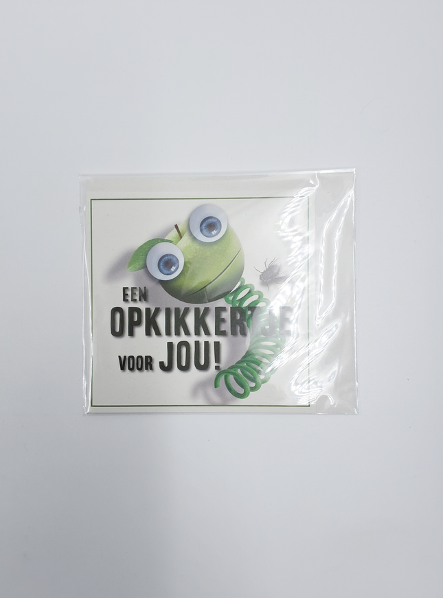 Vierkante wenskaart "Een opkikkertje voor jou"