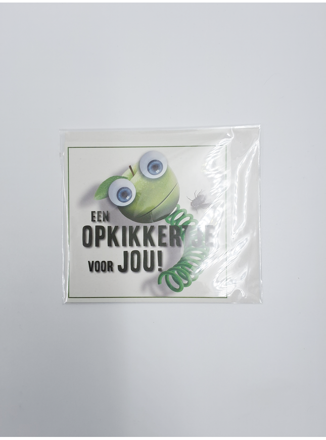 Vierkante wenskaart "Een opkikkertje voor jou"