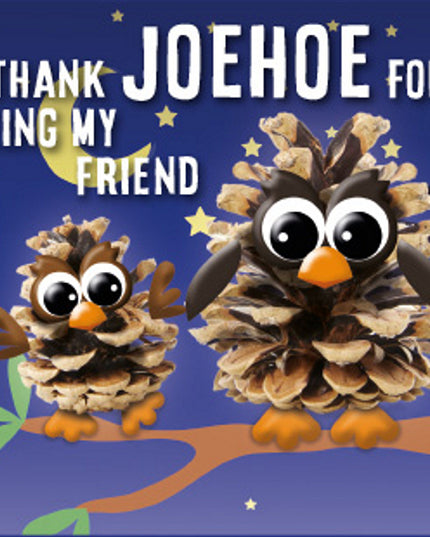 Vierkante wenskaart "Thank joehoe for being my friend"