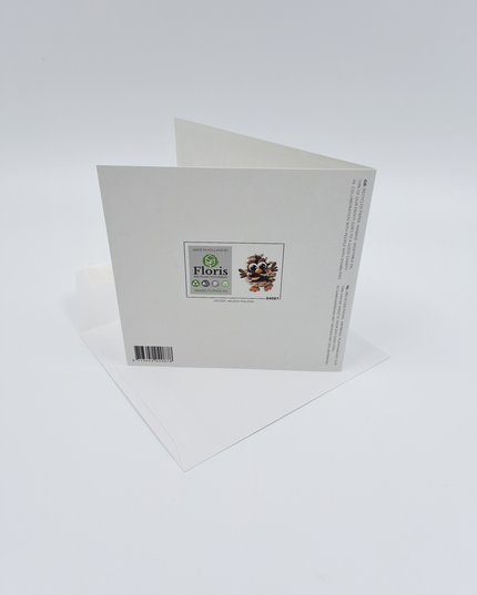 Vierkante wenskaart "Thank joehoe for being my friend"