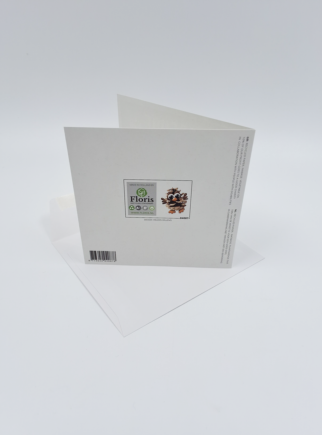 Vierkante wenskaart "Thank joehoe for being my friend"