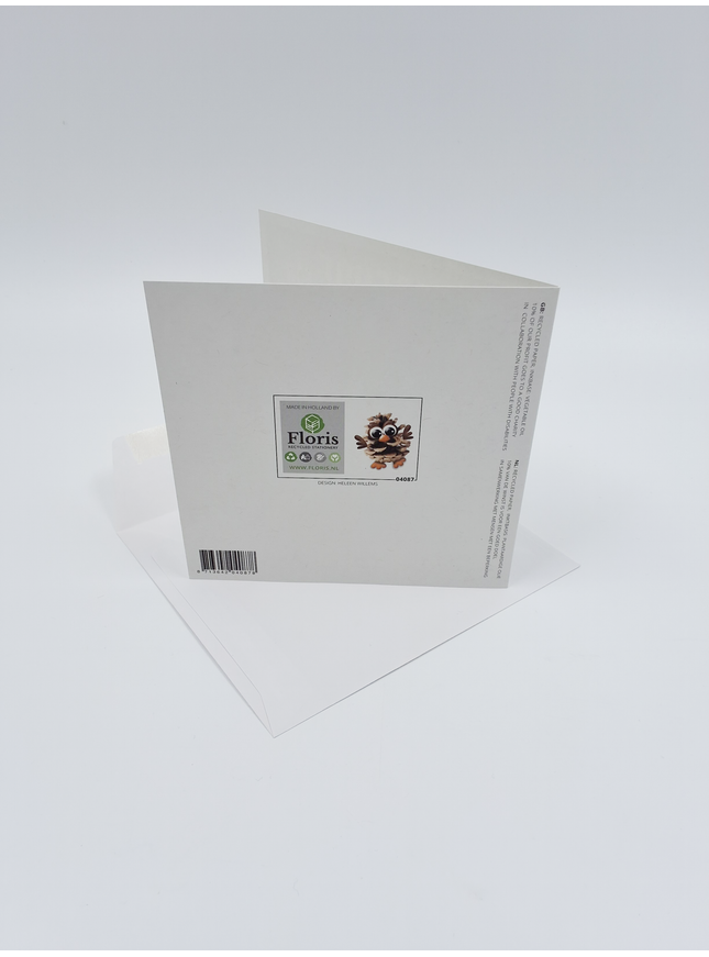 Vierkante wenskaart "Thank joehoe for being my friend"