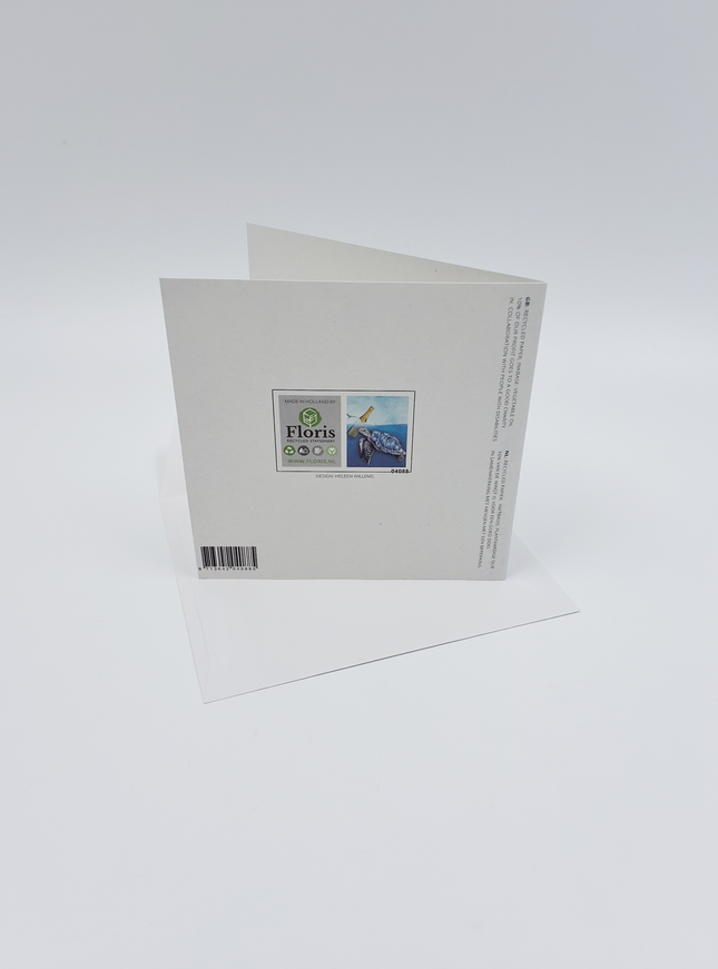 Vierkante wenskaart "Have a turtley fabulous birthday!"