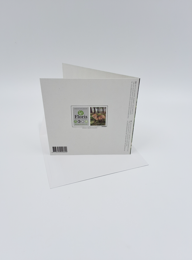 Vierkante wenskaart "Be Wild, Be Clever, Be Free!"