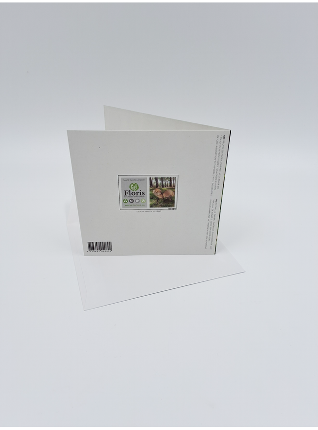 Vierkante wenskaart "Be Wild, Be Clever, Be Free!"