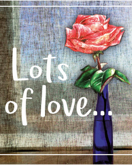 Vierkante wenskaart "Lots of love…"