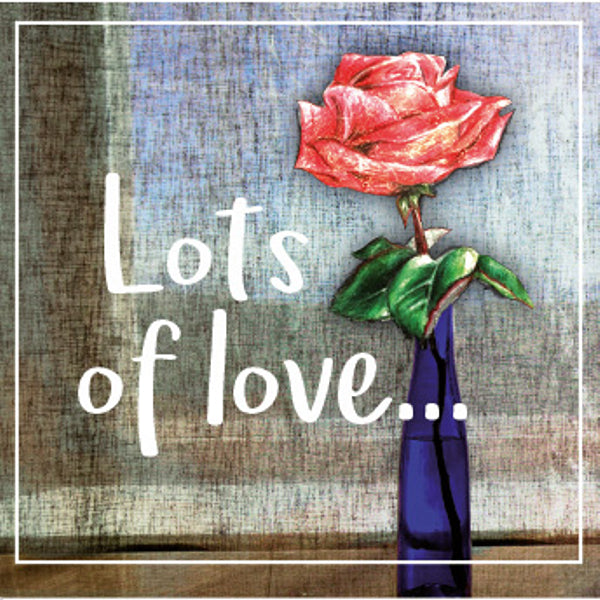 Vierkante wenskaart "Lots of love…"