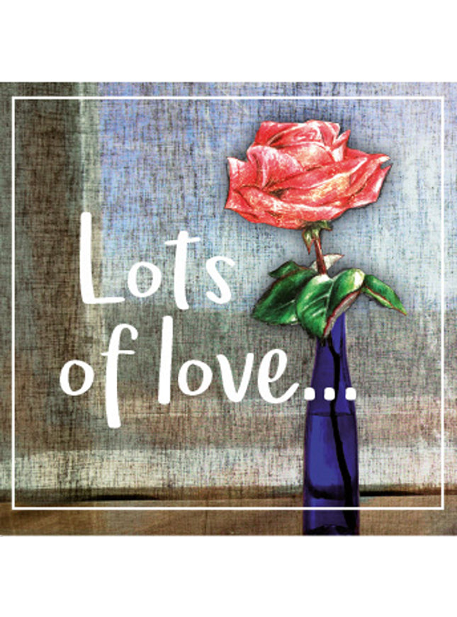 Vierkante wenskaart "Lots of love…"