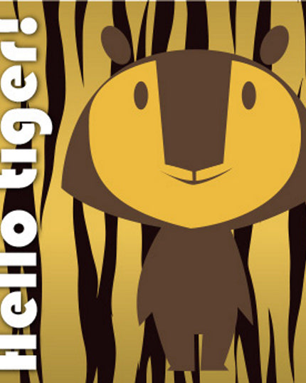 Vierkante wenskaart "Hello tiger!"