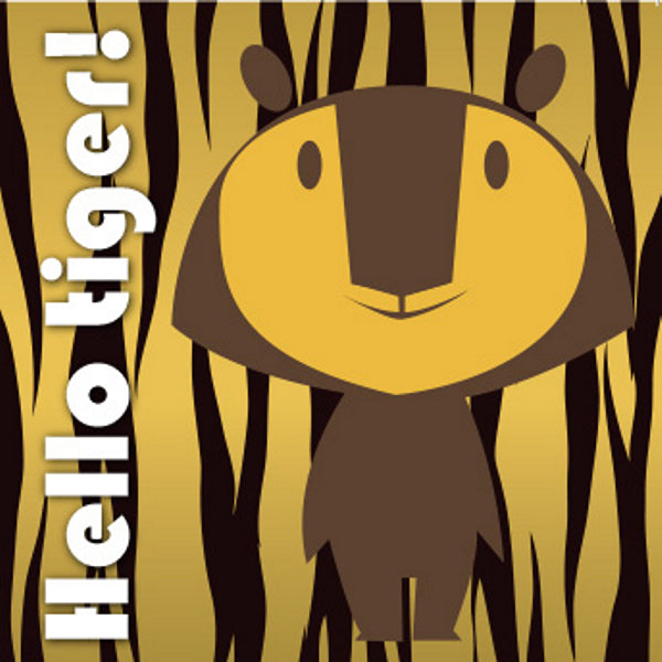 Vierkante wenskaart "Hello tiger!"