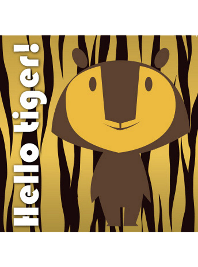 Vierkante wenskaart "Hello tiger!"