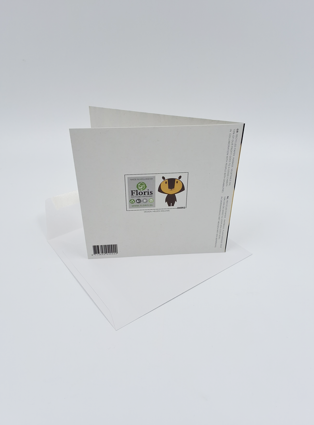 Vierkante wenskaart "Hello tiger!"