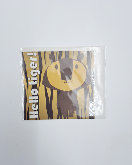 Vierkante wenskaart "Hello tiger!"