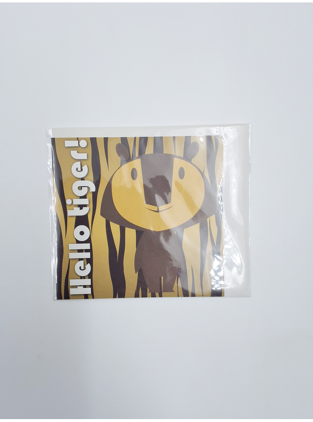 Vierkante wenskaart "Hello tiger!"