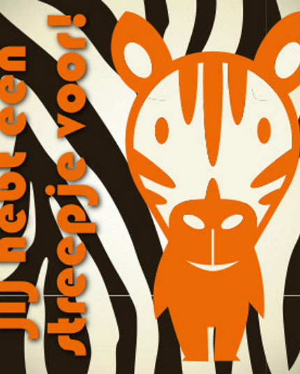 Vierkante wenskaart "Jij hebt een streepje voor!"