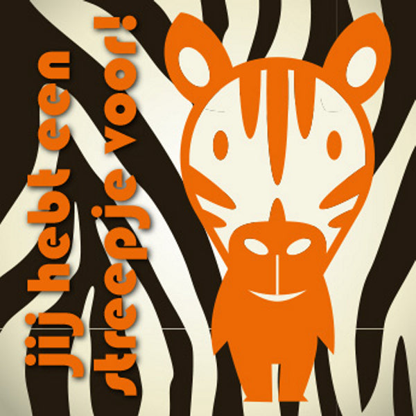 Vierkante wenskaart "Jij hebt een streepje voor!"