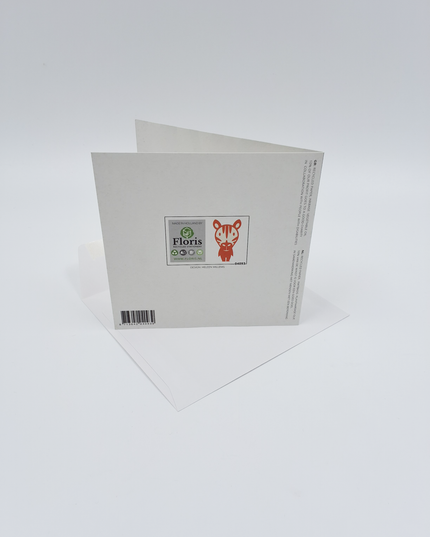 Vierkante wenskaart "Jij hebt een streepje voor!"