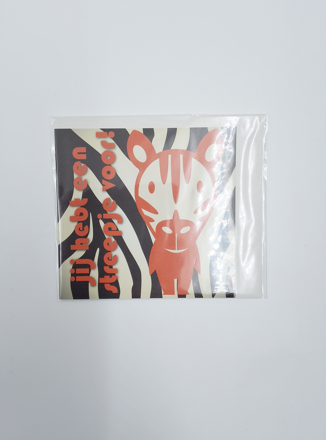 Vierkante wenskaart "Jij hebt een streepje voor!"