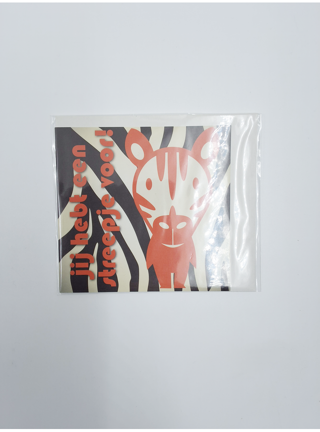 Vierkante wenskaart "Jij hebt een streepje voor!"