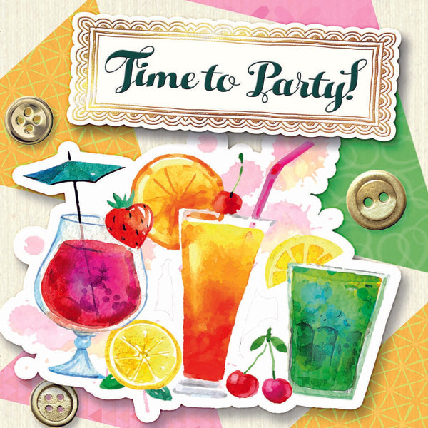 Vierkante wenskaart "Time to Party!"
