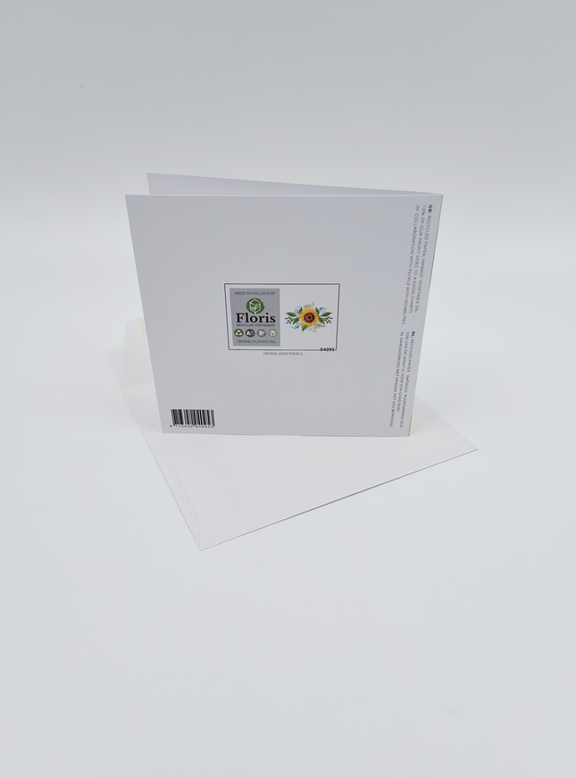 Vierkante wenskaart "Gefeliciteerd!"