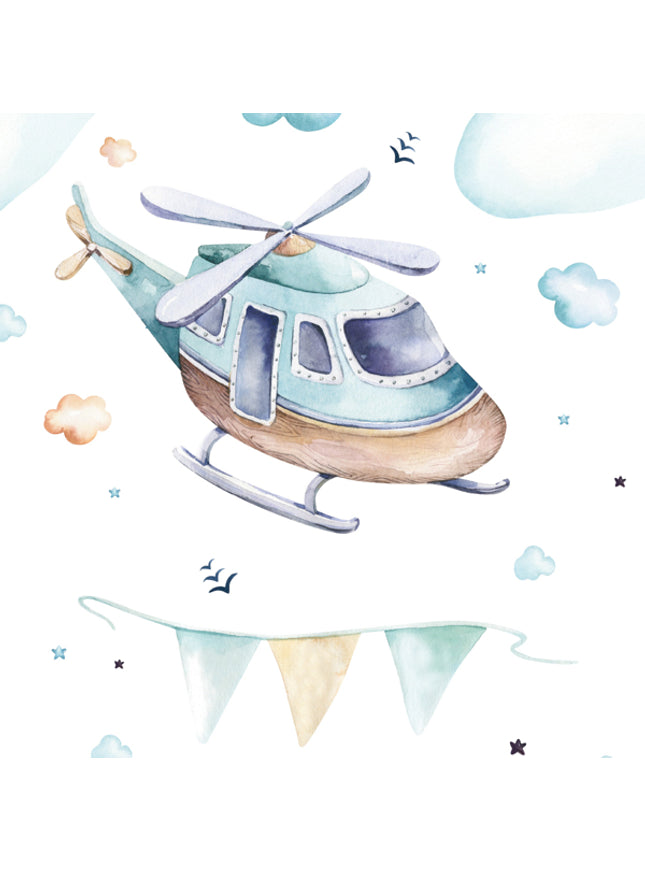 Vierkante wenskaart helicopter