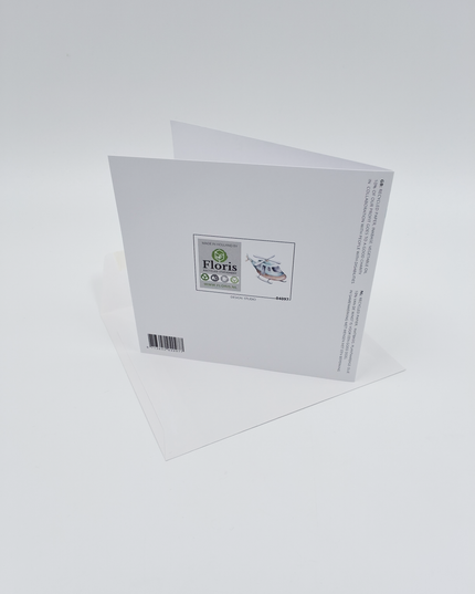 Vierkante wenskaart helicopter