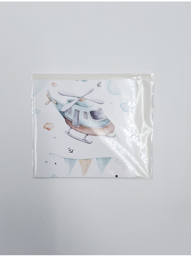 Vierkante wenskaart helicopter