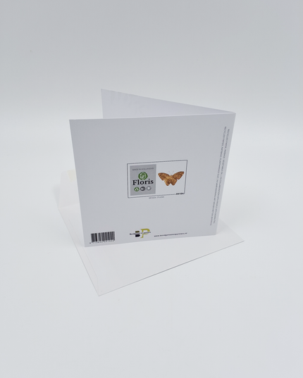 Vierkante wenskaart gouden vlinder