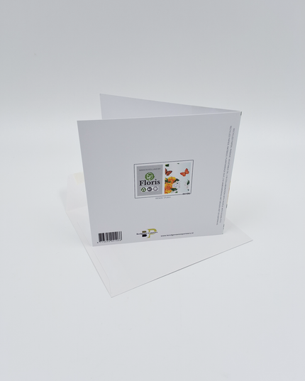 Vierkante wenskaart vlinder met rozen