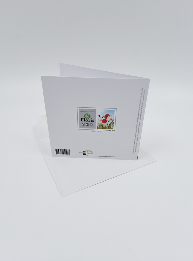 Vierkante wenskaart klaprozen