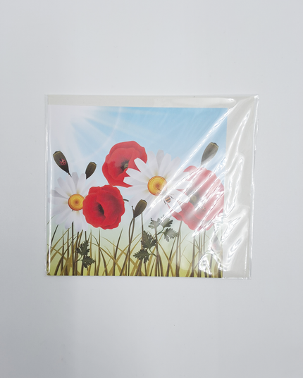 Vierkante wenskaart klaprozen