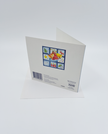 Vierkante kerstkaart kerstklokken