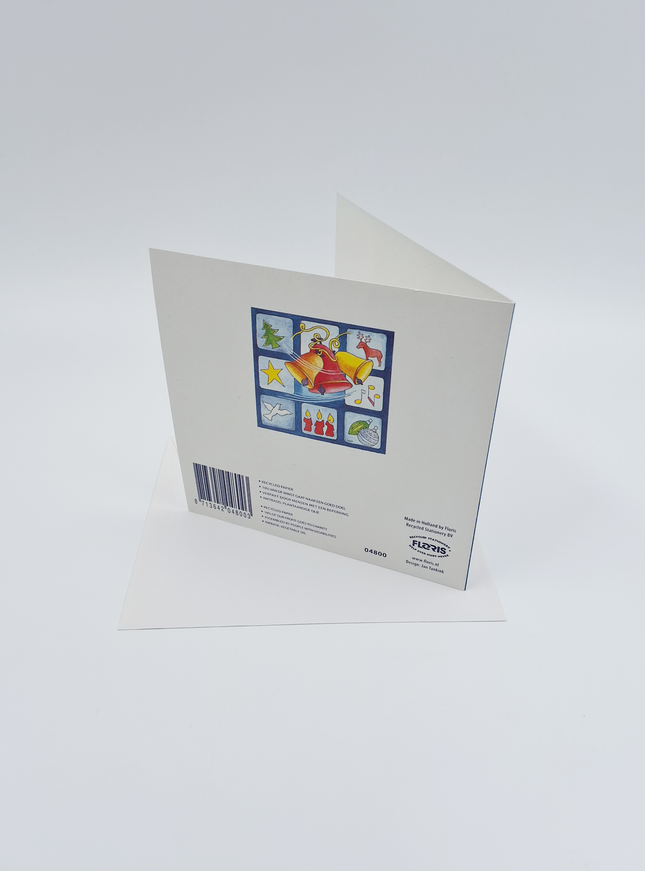 Vierkante kerstkaart kerstklokken