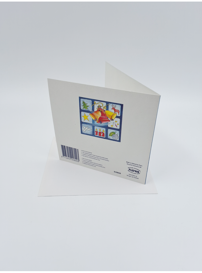 Vierkante kerstkaart kerstklokken