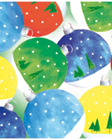 Vierkante kerstkaart kerstballen kleur