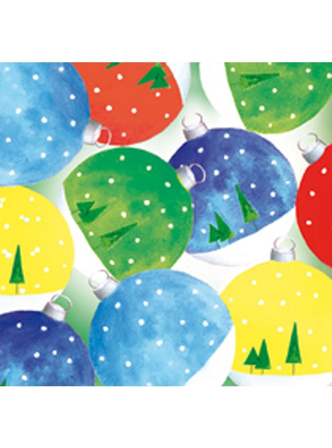 Vierkante kerstkaart kerstballen kleur