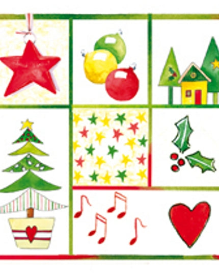 Kerstkaart vierkant ster kerstbal