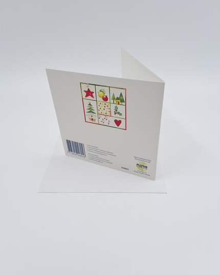 Kerstkaart vierkant ster kerstbal