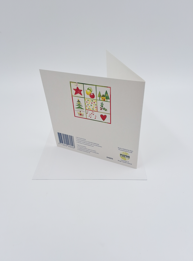 Kerstkaart vierkant ster kerstbal