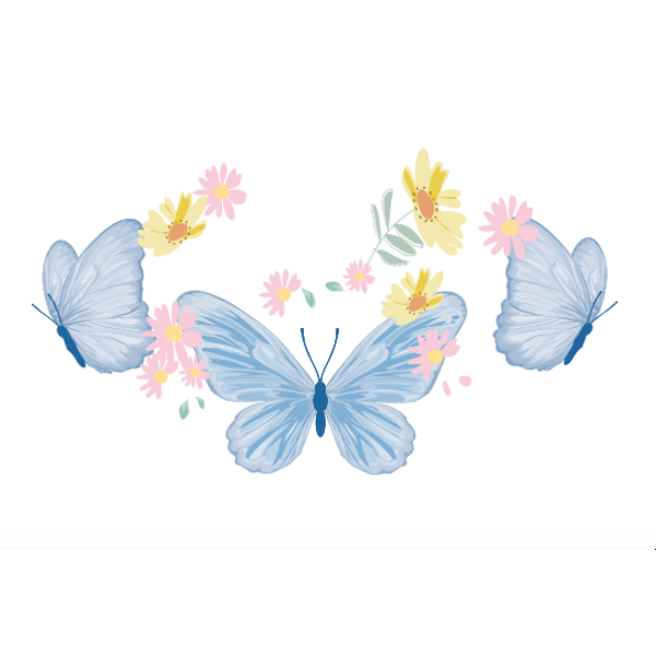 Wenskaart blauwe vlinders