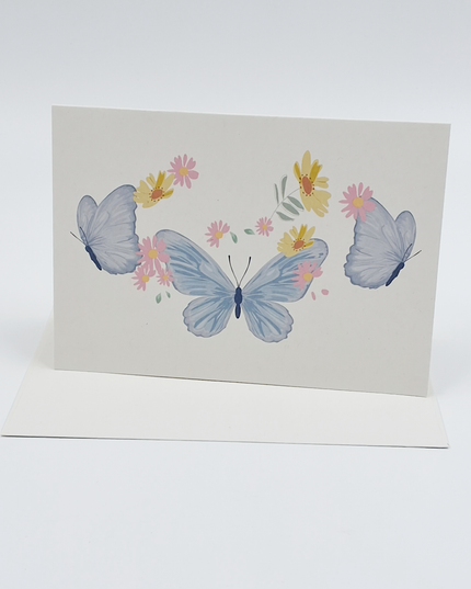 Wenskaart blauwe vlinders